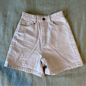 Free People White Ribbed Jean shorts US 2